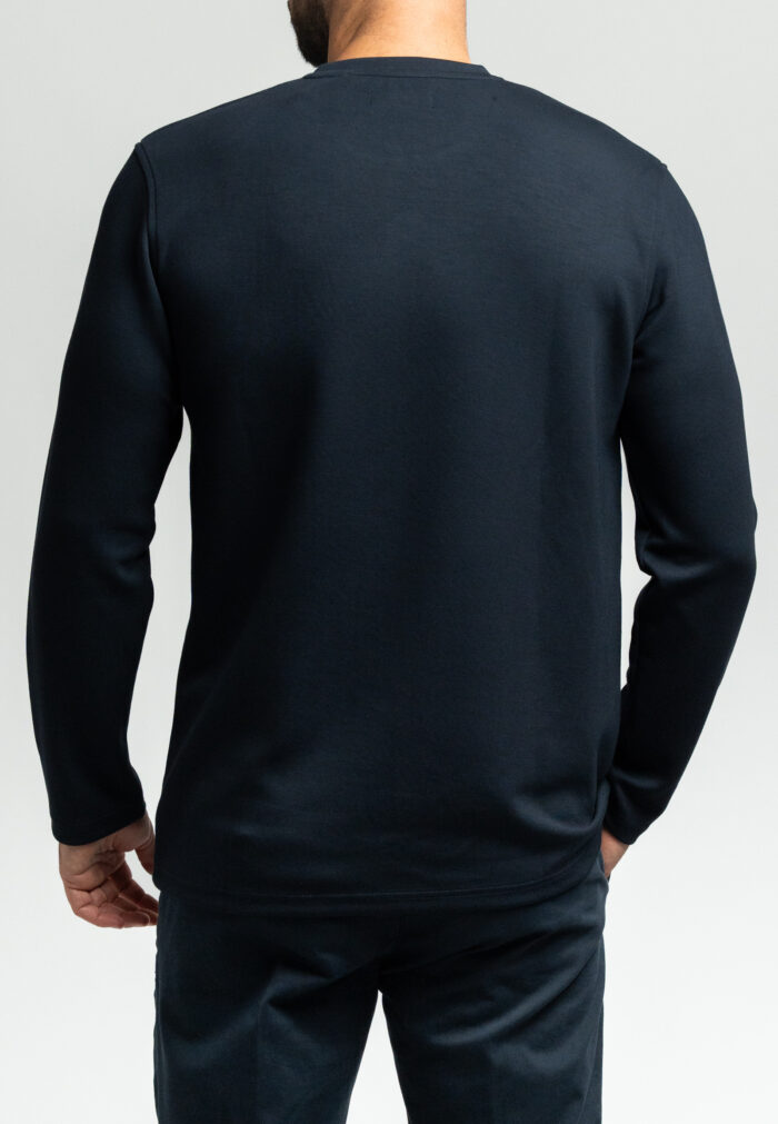 Dark blue μπλούζα λαιμόκοψη Jersey απαλή υφή - Image 3