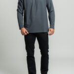 Dark grey μπλούζα λαιμόκοψη Jersey απαλή υφή