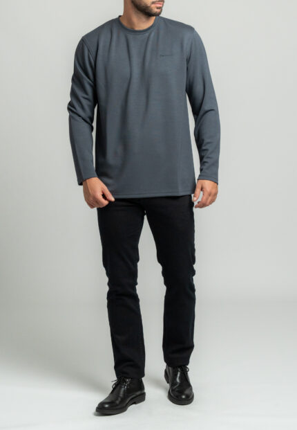 Dark grey μπλούζα λαιμόκοψη Jersey απαλή υφή
