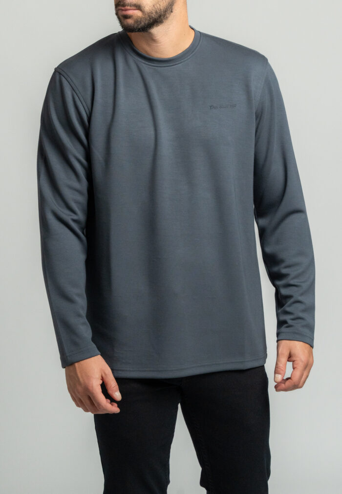Dark grey μπλούζα λαιμόκοψη Jersey απαλή υφή - Image 2
