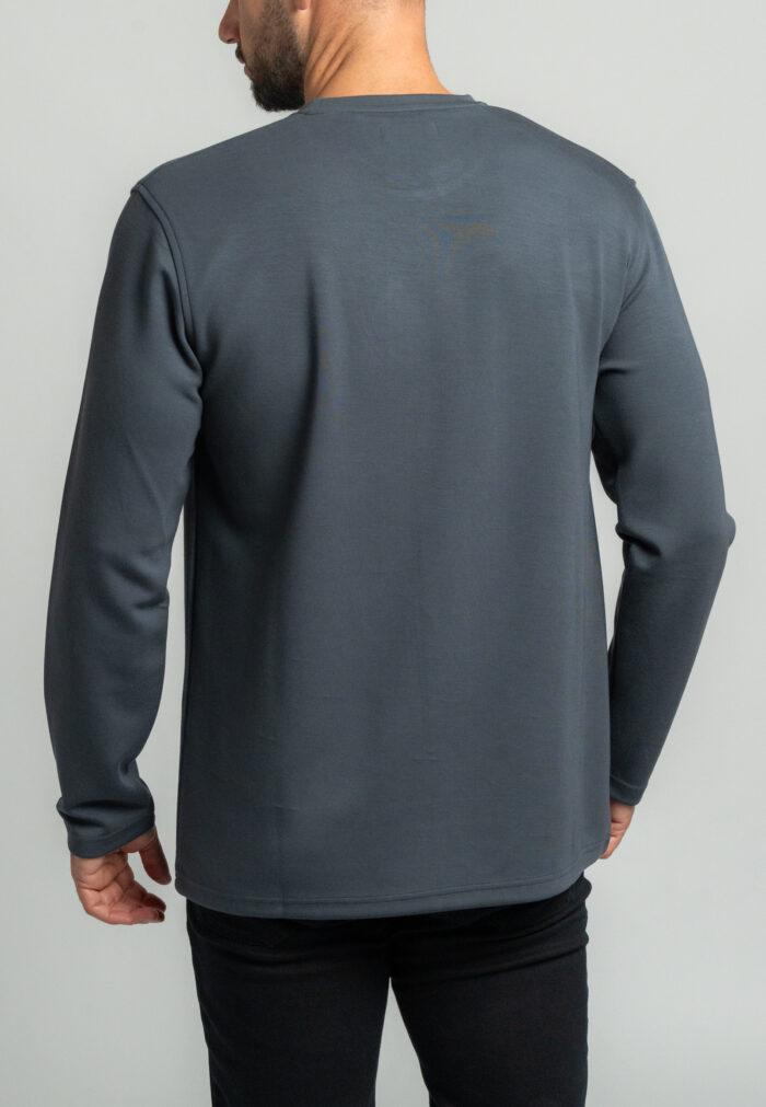 Dark grey μπλούζα λαιμόκοψη Jersey απαλή υφή - Image 3