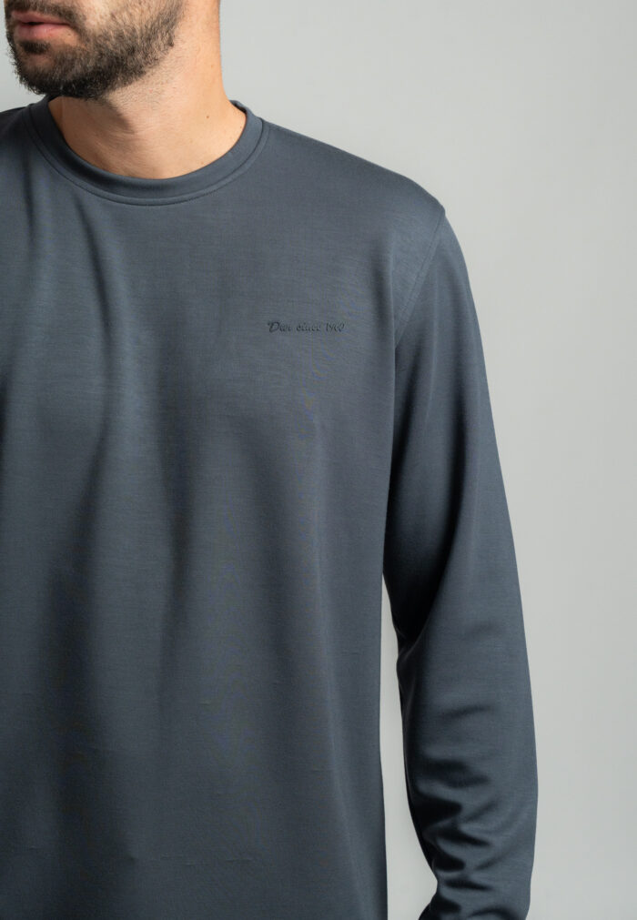 Dark grey μπλούζα λαιμόκοψη Jersey απαλή υφή - Image 4