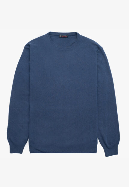 Marine blue πλεκτό λαιμόκοψη cashmere touch