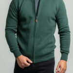 Pine green ζακέτα βαμβακερή κανονική γραμμή