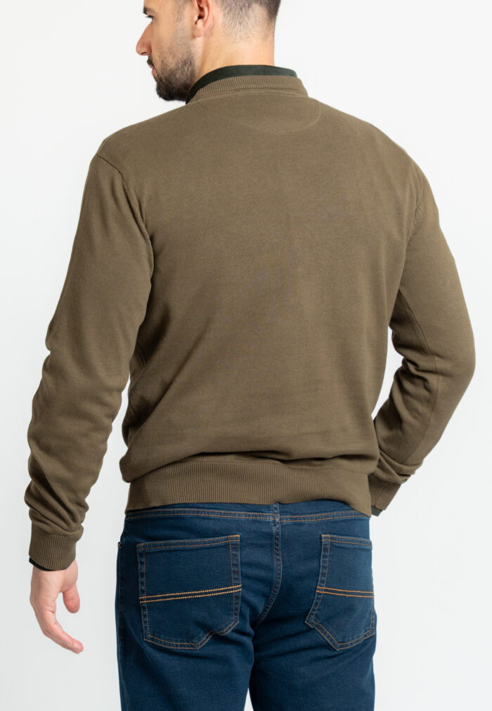 Olive πλεκτό λαιμόκοψη βαμβακερό - Image 3