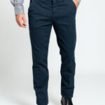 Marine blue παντελόνι chino πλυμένο Twill κανονική γραμμή