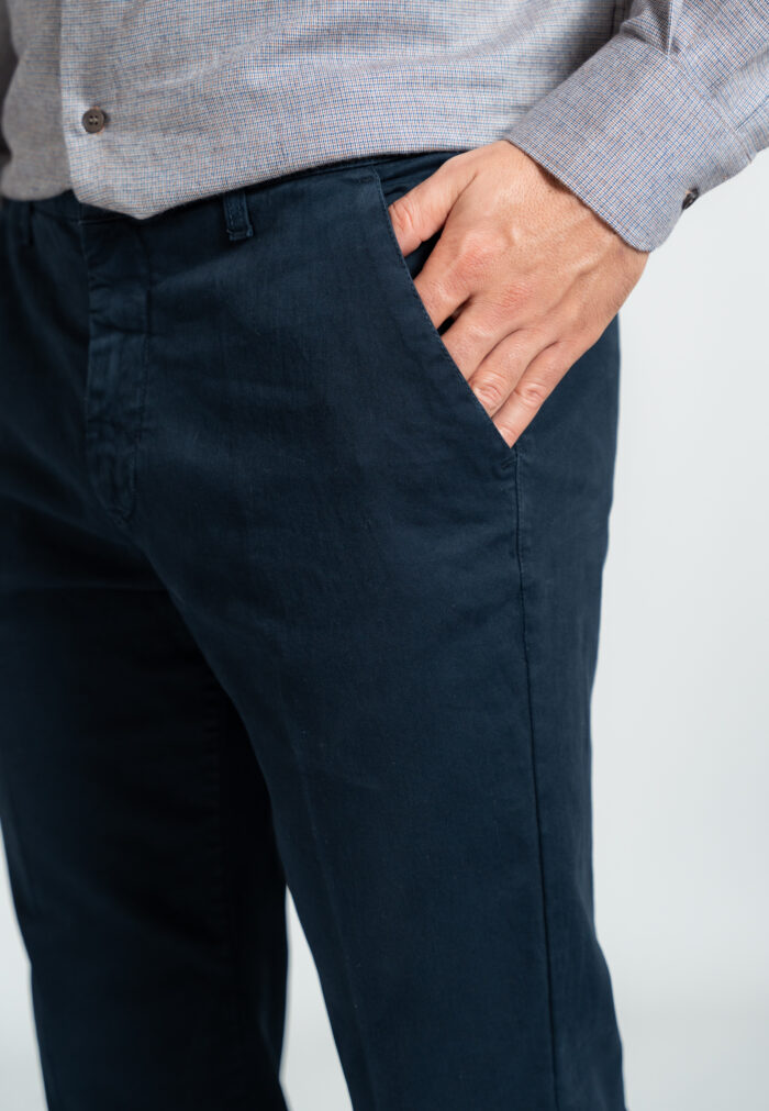 Marine blue παντελόνι chino πλυμένο Twill κανονική γραμμή - Image 4