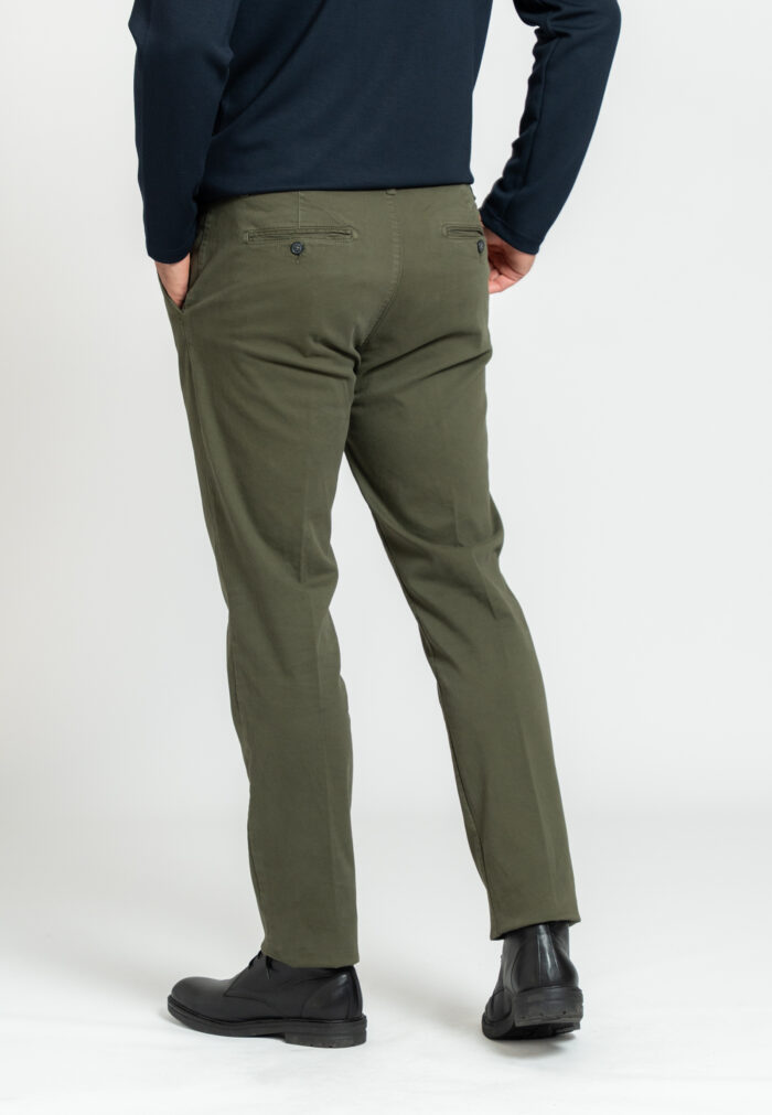Army green παντελόνι chino πλυμένο Twill κανονική γραμμή - Image 3